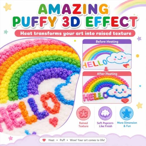 Popcorn Pens Puffy, 6pcs Colourful Puffy Pens, 5 Inch Funny Diy Blow For Kids Cards Graffiti, 18pc - 4