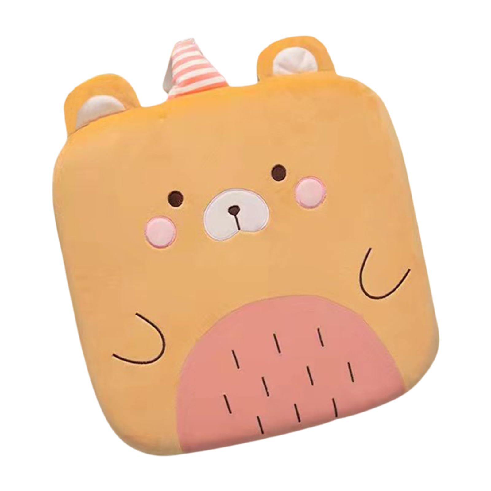 Sitzkissen Kinder Stuhlkissen, Cartoon Tier Sitzkissen Stuhl Sitzpolster mit Abnehmbarer Bezug, Bodenkissen Tatami-Sitzkissen für Büro Auto Hause Schule (Braunbär,40 * 40cm)