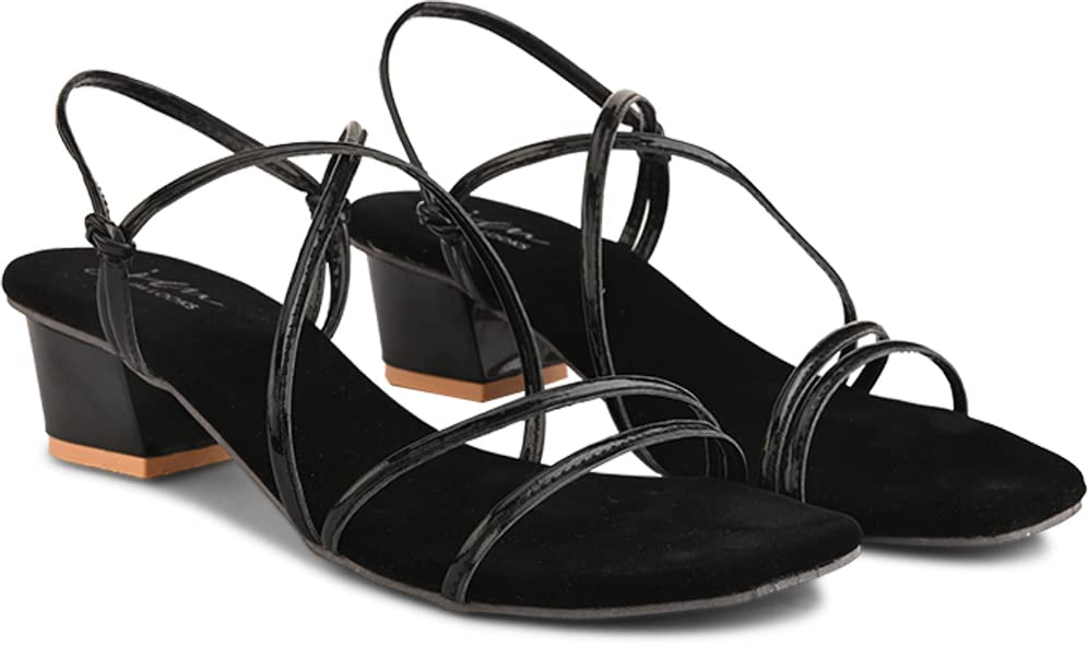JM LOOKS Solid Comfortable Block Heels Strappy Sandals For Womens & Girls DW-103-Black-37-X (B0C4XWMGXN) Amazon Price History, Amazon Price Tracker