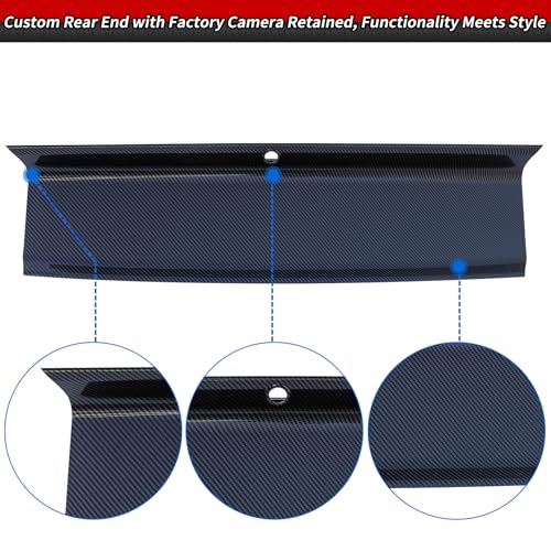 Image of WildWell Trunk Decklid Panel Compatible with 2015-2023 Ford Mustang | Rear Decklid Panel Trim Center Boot Cover Exterior Accessory Carbon Fiber Painted