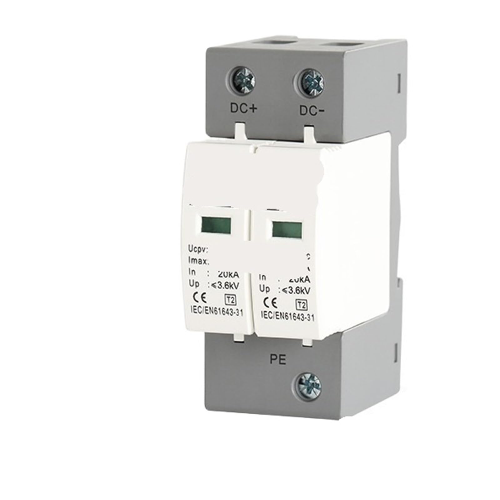 Protecteur CC 2P 40KA DC1500V contre les pannes d'onduleur et surcharges de foudre