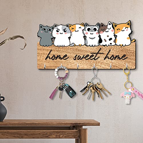 Image of kotart Unique Stylish Modern Wooden Key Holder for Home Decor Living Room Office with Stylish Key Organizer | Designer Wall Decor | Wall Art Decorative Items | Wall Decoration (Hanging 4)