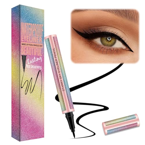 Delineador de Ojos Waterproof Preciso, Lápiz Líquido de Maquillaje Fluido y Secado Rápido, Eyeliner Negro Waterproof para Mujer, Fácil Aplicación y Larga Duración, Ideal para Oficina y Fiesta