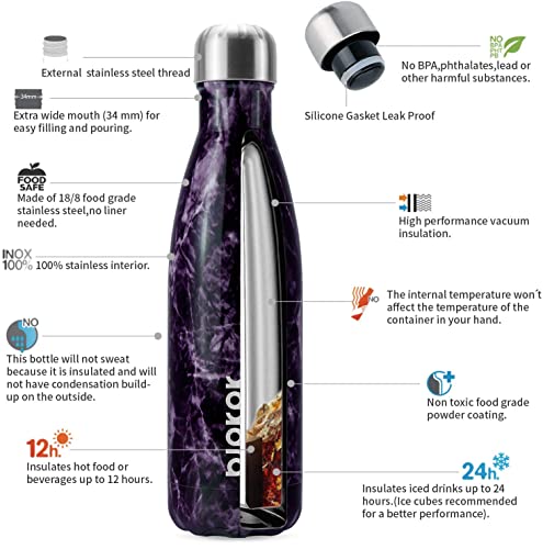 Image of BJPKPK Insulated Water Bottle 17 oz Stainless Steel Cola Shape Water Bottles for Travel,Magnetite Thunder Graphics
