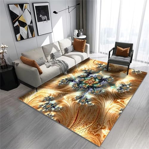 Tapis lavable en machine salon rectangulaire résistant aux taches de 100x200cm