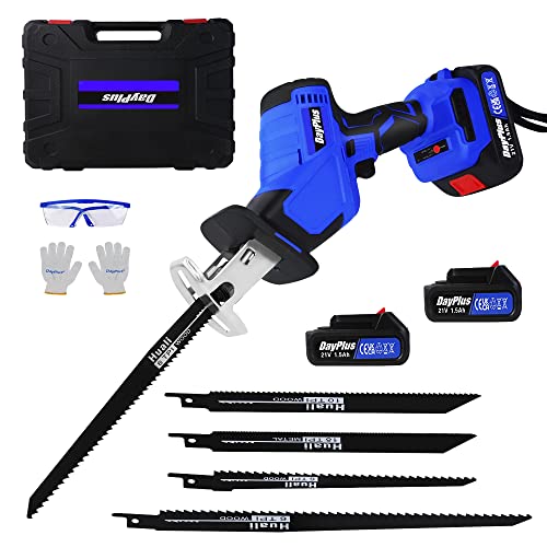 680W 21V Cordless Reciprocating Saw with 2 Batteries