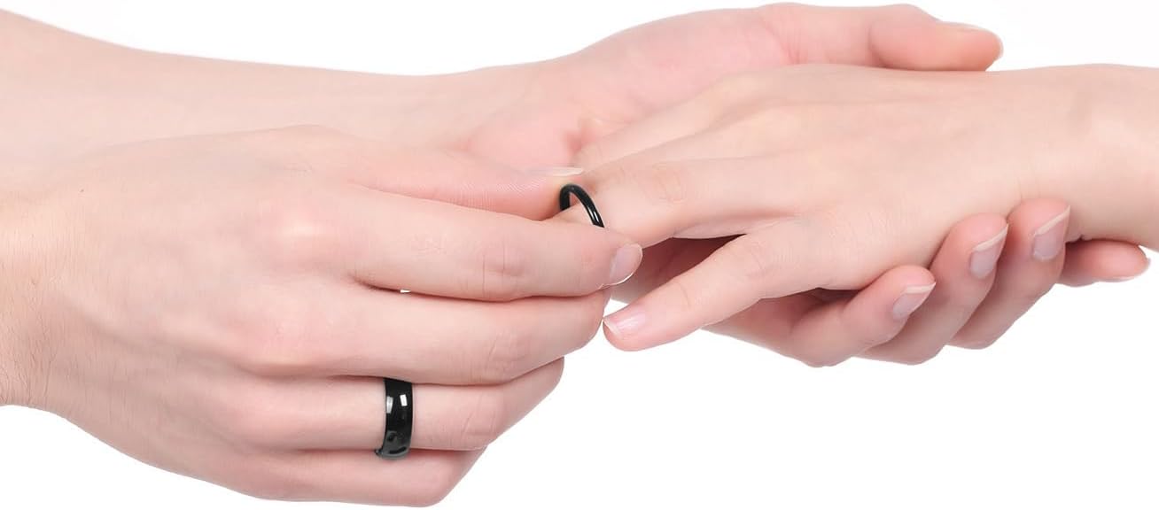 TIGRADE Black Titanium Ring 2mm 4mm 6mm 8mm Dome High Polished Wedding Band Size 3-14.5 - Image 5