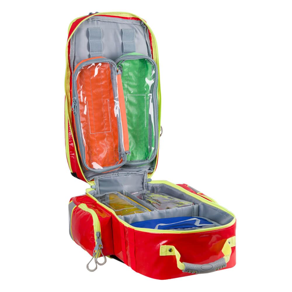 Lifebag Notfallrucksack L, rot/silber/gelb, SÖHNGEN, mit Füllung nach DIN 14142, Art.-Nr. 611043 | Notfallrucksack | Sanitätsrucksack | Erste Hilfe Rucksack