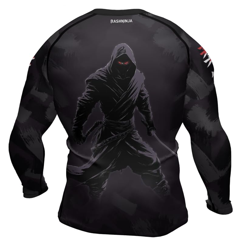 Ninja Men's Lightweight Moisture Wicking Compression Long Sleeve Rash Guard for BJJ MMA Jiu-Jitsu Fightwear3