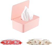 Vista 14 de Dispensador de toallitas con 2 soportes portátiles recargables para toallitas, caja grande reutilizable para toallitas desechables, contenedor