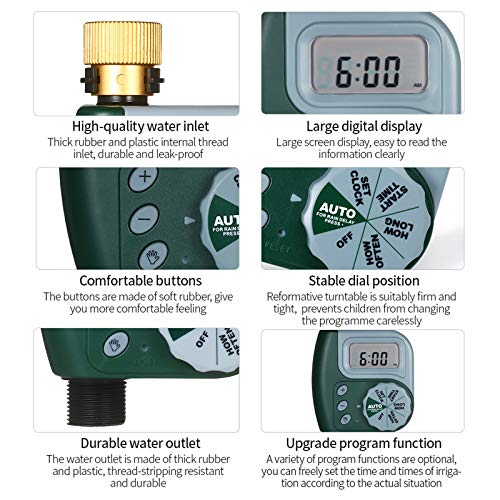 DECDEAL Temporizador de água programável digital à prova de intempéries Torneira de gramado de jardi