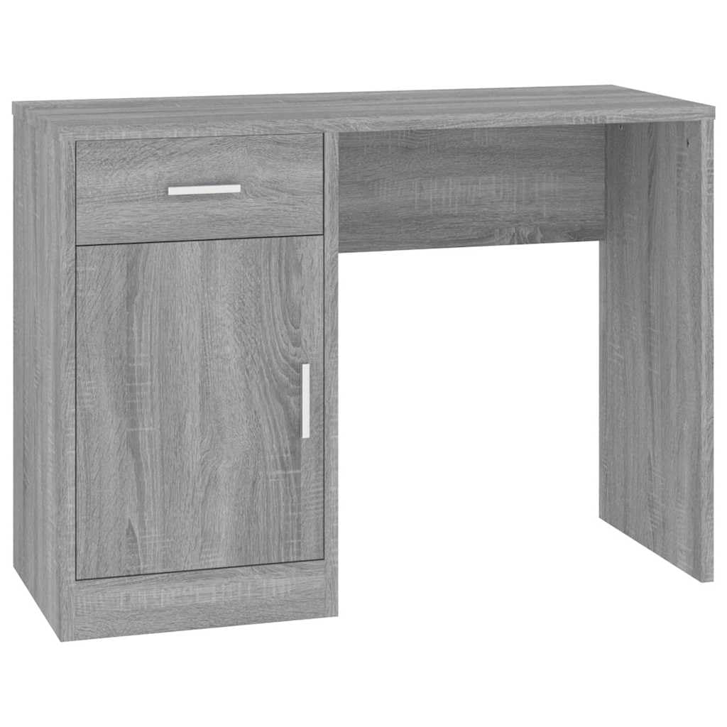 Biurko z miejscem do przechowywania Sonoma szare 100 x 40 x 73 cm materiał