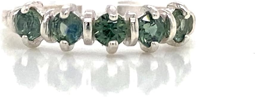 Montana Sapphire 5 Stone Decco Band Ring Sterling Silver - Image 7