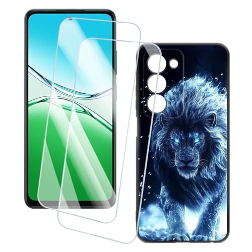 OAGELIM 2�Z�b�g �X�N���[���v���e�N�^�[ + �P�[�X OPPO K13X 5G CPH2735 (6.67 �C���`) �Ƃ̌݊������� �A�[�e�B�X�e�B�b�N�J�X�^���v�����g�J�o�[�Ƌ����K���X�t�B���� �X�N���b�`�h�~ (���C�I��)