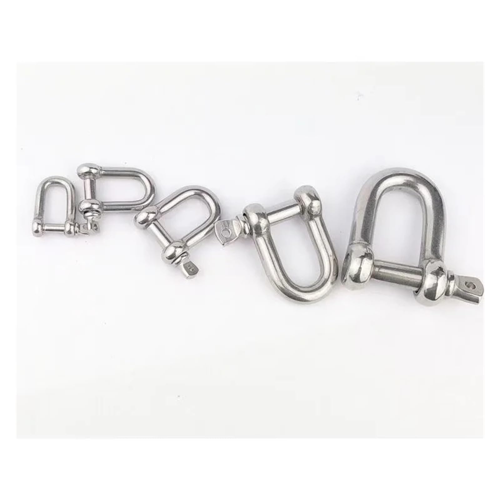 Grilletes acero inoxidable Grillete tipo D recto de acero inoxidable 304/316 M4 M5 M6 M8 M10 M12 M14 M16 M18 M20 M22 M25 M28 M32 hebilla Metal for aparejos barcos(M20-(1pcs),White)