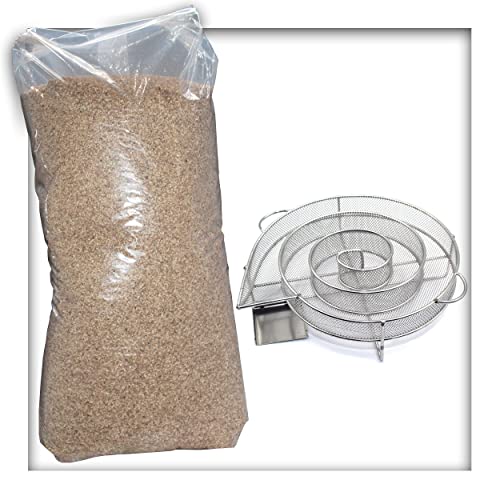 15 kg Buche Räucherspäne mit Kaltrauchgenerator Edelstahl Kaltraucherzeuger Rund Rauchgenerator Kalträucherspirale für Kugelgrill Smoker und Räucherofen