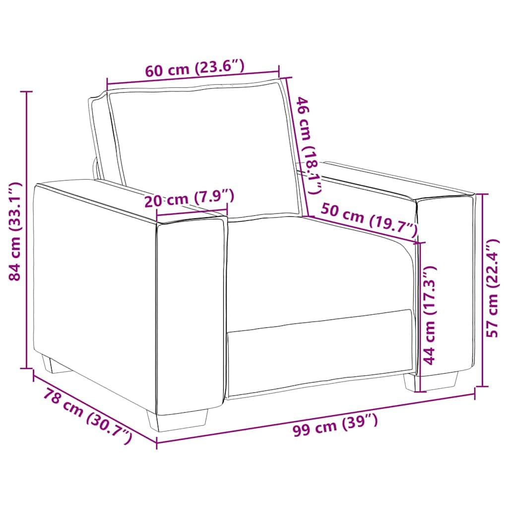 vidaXL Sofa Fotel Czarny 100x78x84 cm Aksamit