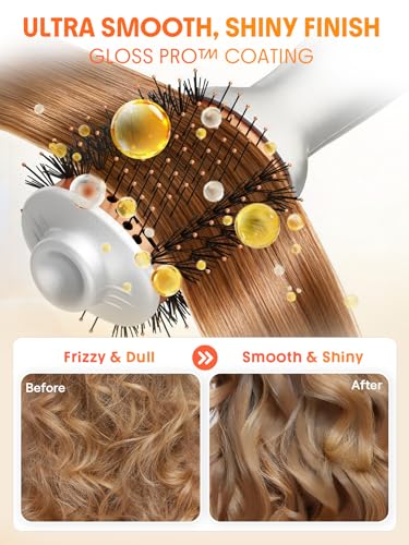 SHEGLAM Hair Mini Blow Dryer Brush, Travel Dual Voltage 120V-240V Hot Air Brush Styler, 35000 RPM Hair Dryer Brush with 2 Heat Settings for Smooth Anti-Frizz Blowouts, Adds Shine, Volume & Fullness - Image 6