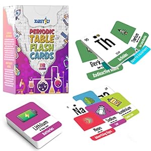 Zastic! Periodic Table Flash Cards – Laminated Table of Elements Flashcards – (118) Flashcards Periodic Table for Kids – Great for Chemistry Flash Cards and Periodic Table Games