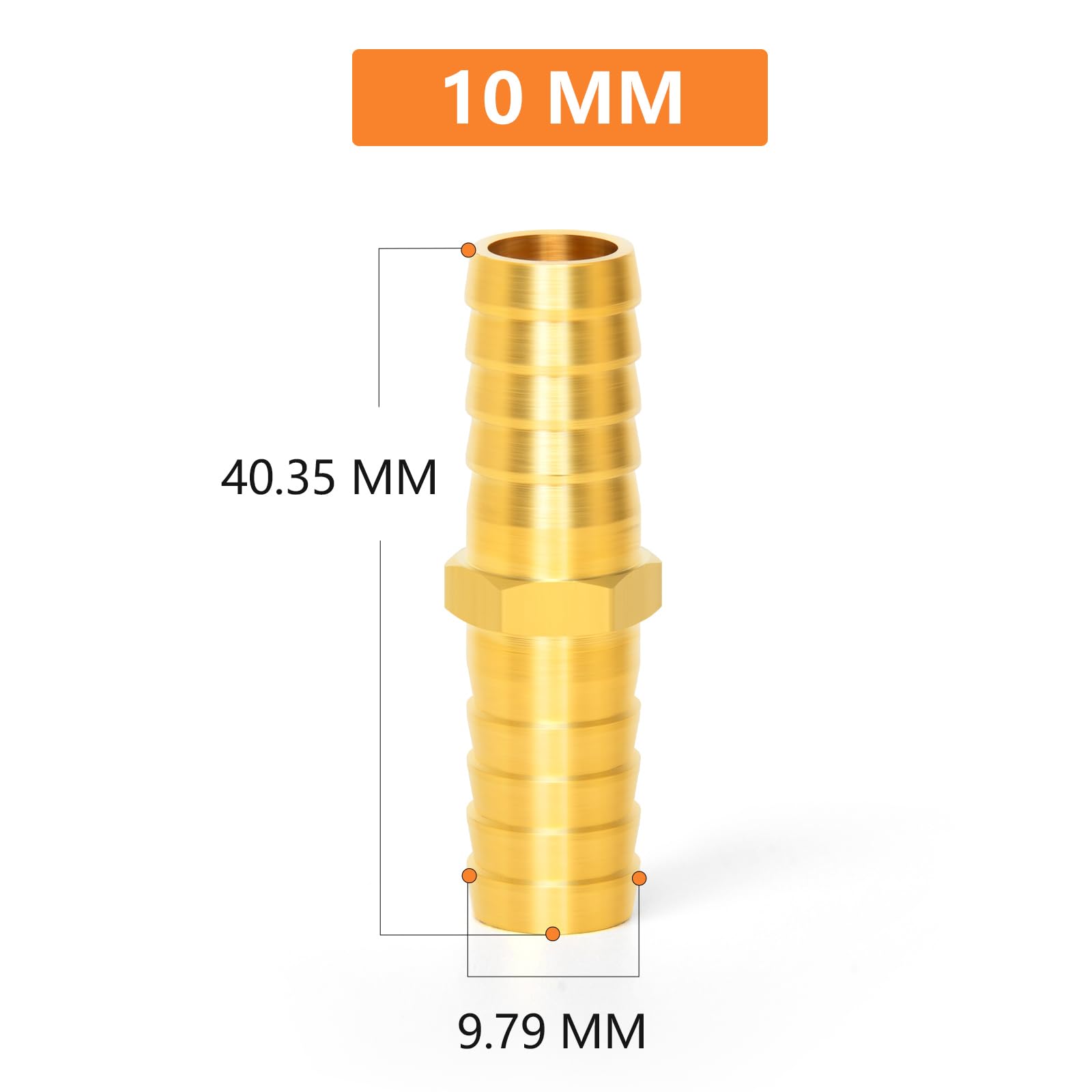 GASHER 5 Stück Messing Schlauch Barb Thru-Bulk Bulk Fitting 10mm bis 10mm Barb Schlauch, gerade Hex Union Fitting mit 10 Stück Schlauchschelle GASHER 5 Stück Messing Schlauch Barb Thru-Bulk Bulk Fitting 10mm bis 10mm Barb Schlauch, gerade Hex Union Fitting mit 10 Stück Schlauchschelle