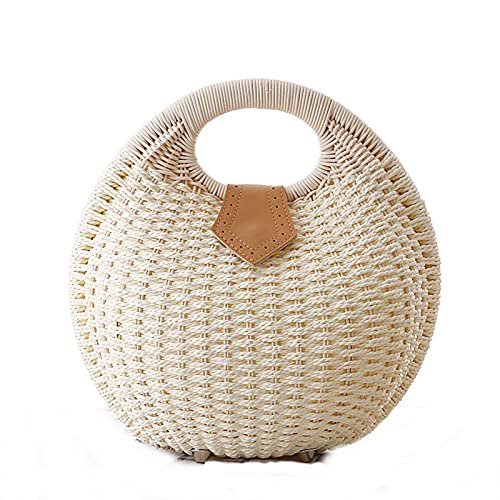 Bolso de paja tejido a mano para mujer miniatura 1