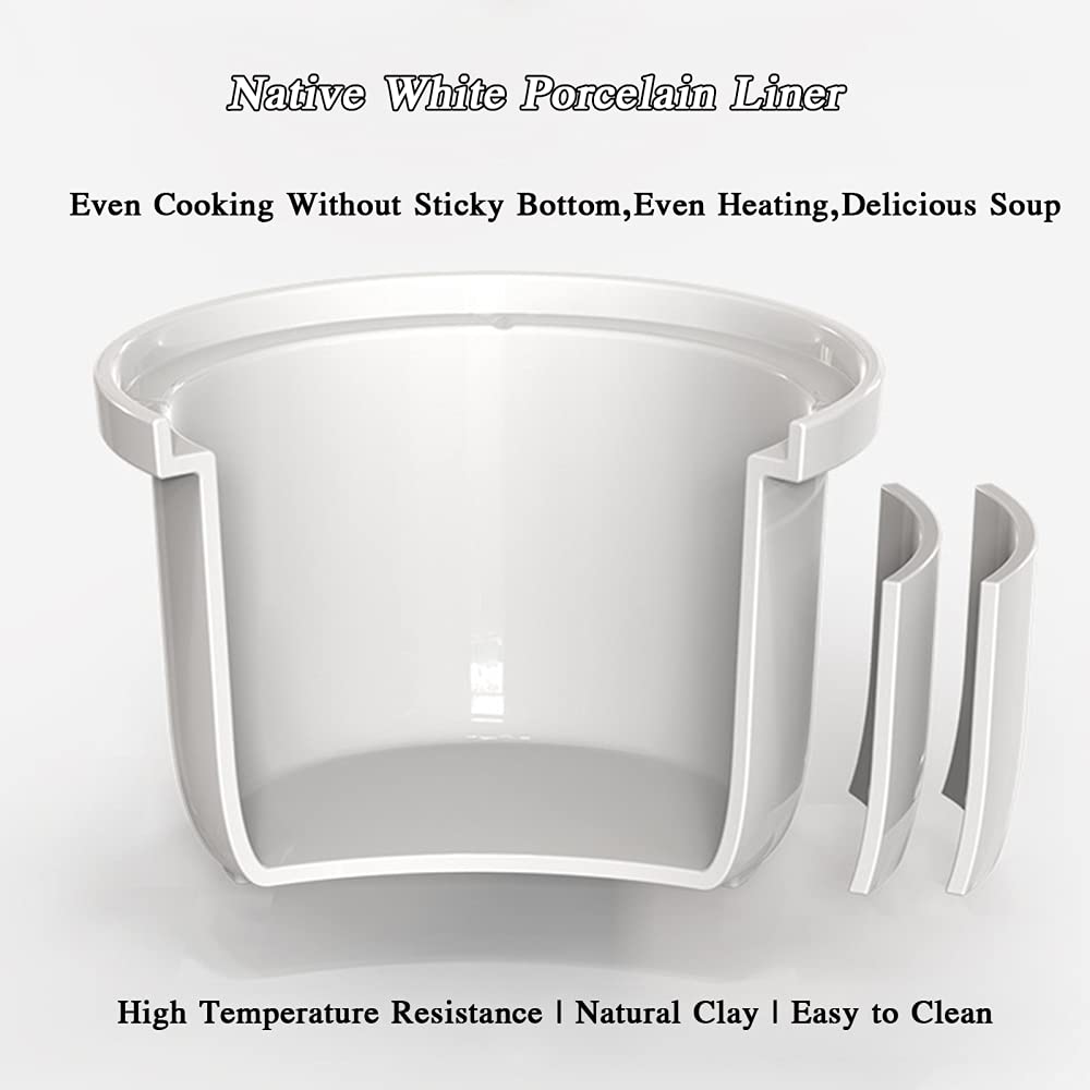 220 watt pentola in ceramica a pentola a cottura lenta |Cooker multifunzionale da 3 litri/stufato/yogurt-timer a 24 ore e auto mantieni lo Stewer elettrico di dimensioni familiari caldi
