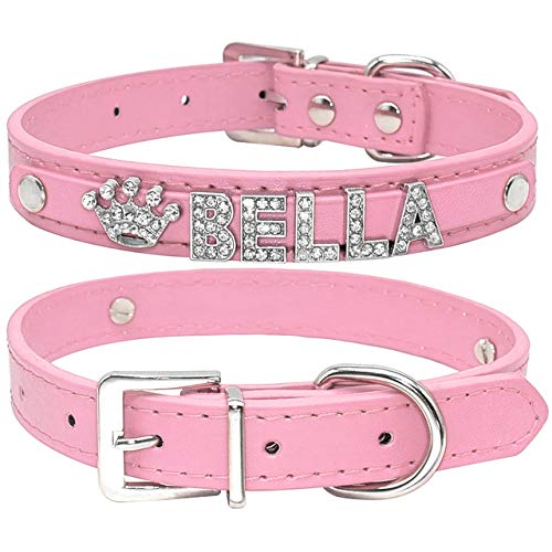 Collar Para Mascotas Collares De Perro Cachorro De Diamantes De Imitación Brillantes Personalizados Perros Pequeños Collar De Chihuahua Collar Personalizado Encantos De Nombre Gratis Accesorios Para