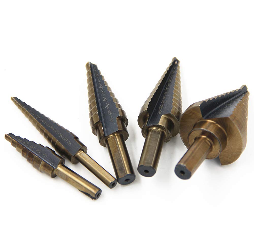 Set 5 Punte A Gradino In Cobalto HSS - 50 Misure Per Fori In Legno E Metallo | Custodia In Alluminio Inclusa - Foto 11