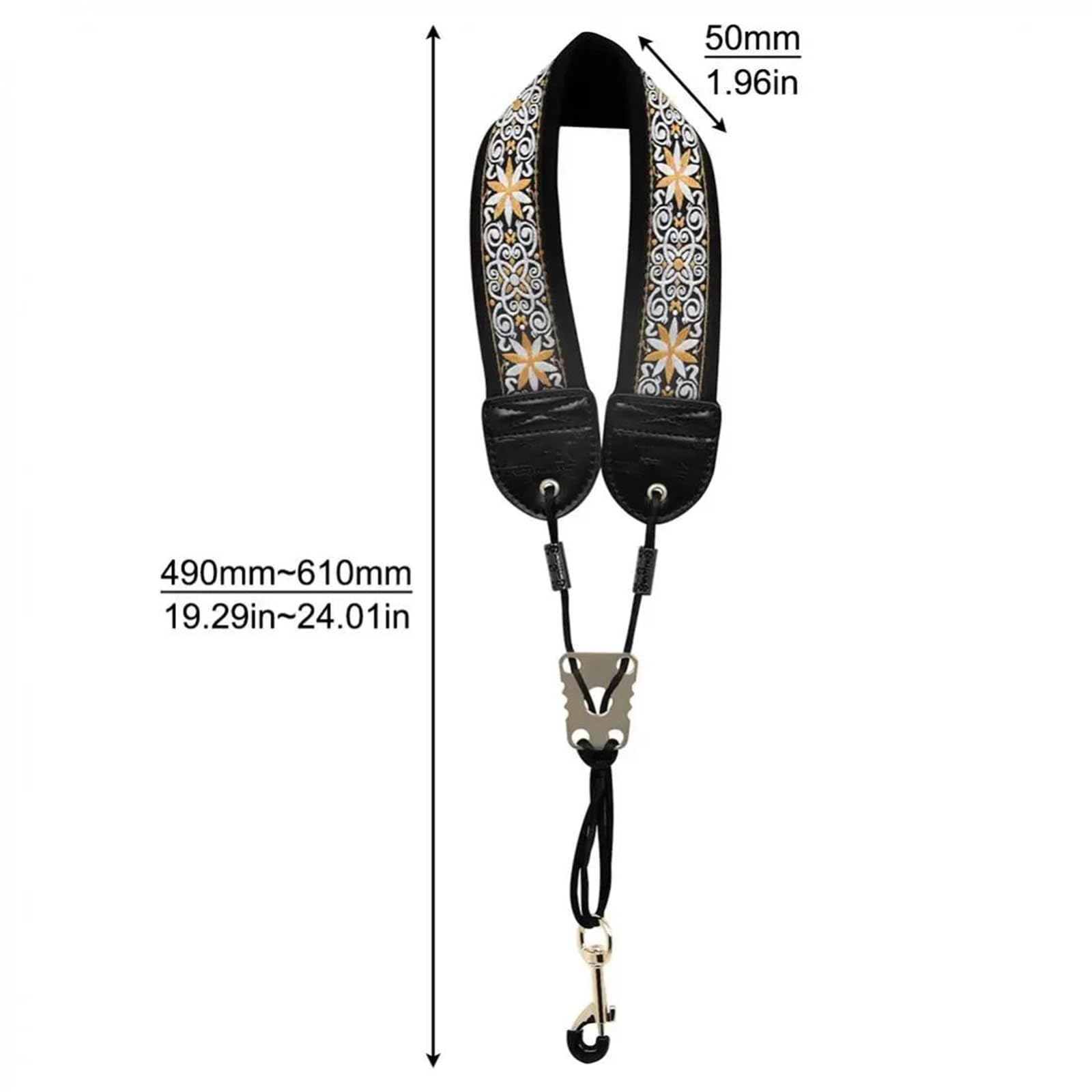 Tracolla Regolabile Per Sassofono Con Fiori Ricamati In Cotone Imbottito E Addensato Per Sassofono Soprano/alto/tenore Principianti accessori per sassofono
