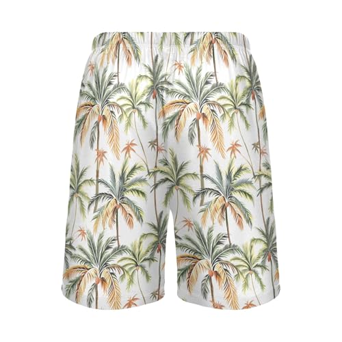 senya Palm Tree Green Mens Pajama Shorts Soft Pants Lounge Sleepwear Bottoms with Drawstring & Pockets2