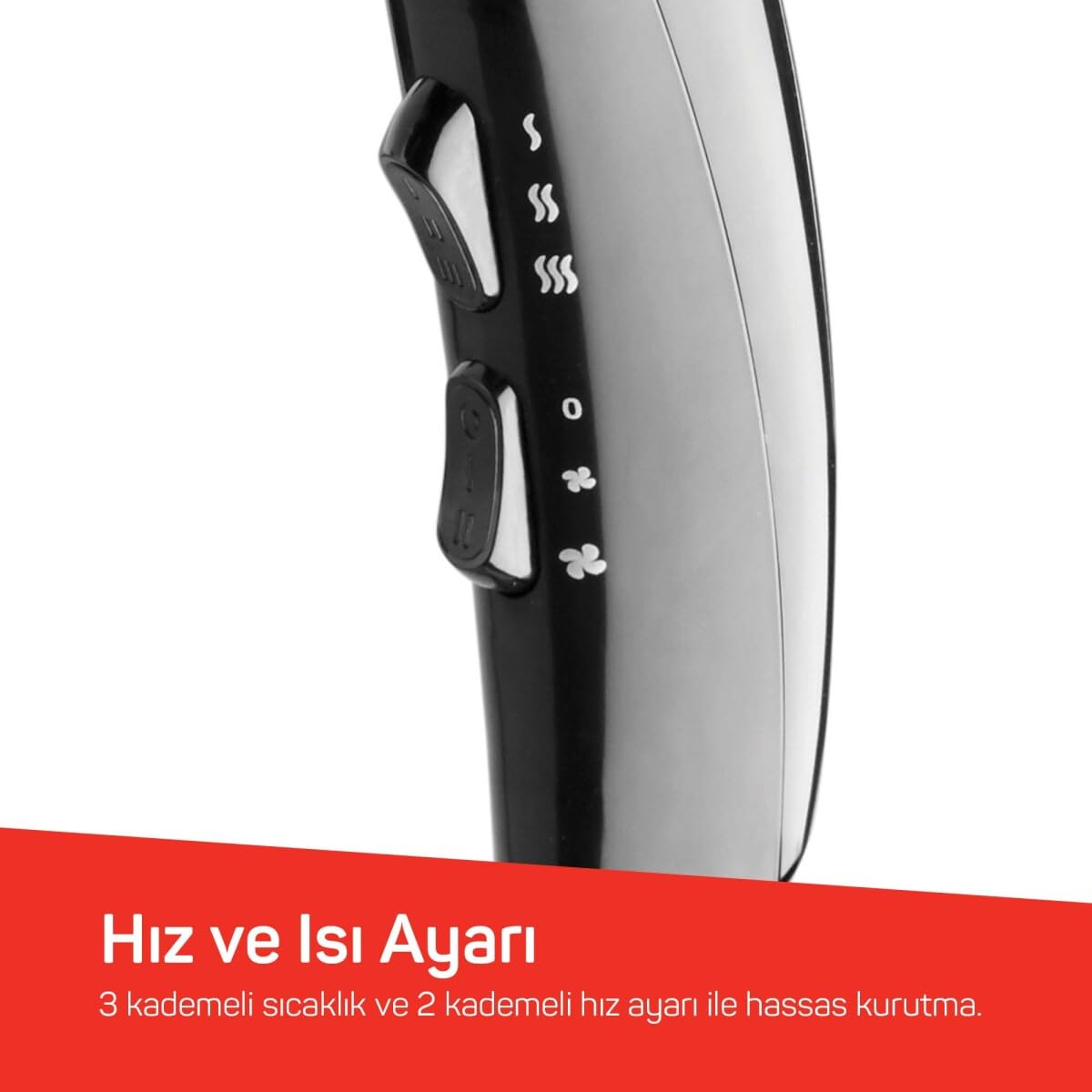 Arzum AR5007 Shiny İyonlu Saç Kurutma Makinesi, 2200W, Siyah