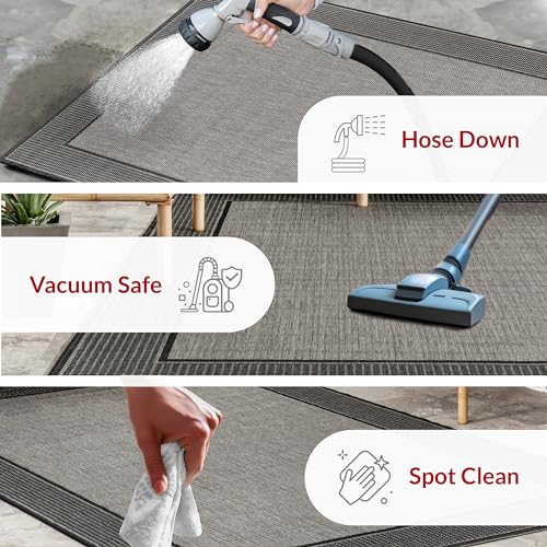 Refined and 

nuLOOM Contemporary Indoor/Outdoor Area Rug, 6' Round, Grey