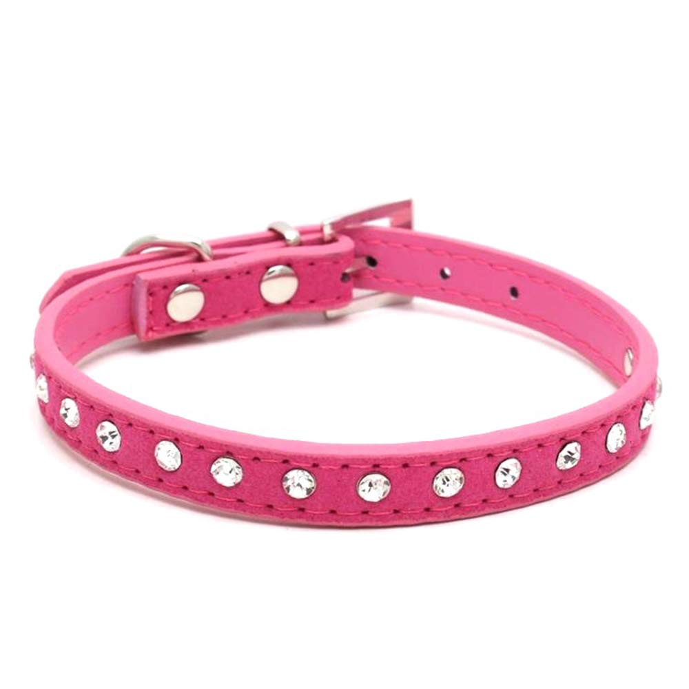 Bling Hundehalsband Mit Strass – Verstellbar, PU-Leder, Für Hunde & Katzen, Größe XS (21–27 Cm)