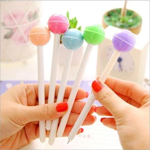 Miniatura 5 de Moda linda novedad colorido caramelo Lollipop bola pluma oficina escuela material papelería (8 PCS)