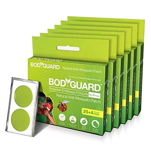 Bodyguard Natural Mosquitoes Repellent Patches | Bug Repellent Patches | Premium Mosquito Patches for Kids, Adults, Camping, Travel, Outdoors & Home Protection (7 X 24)
