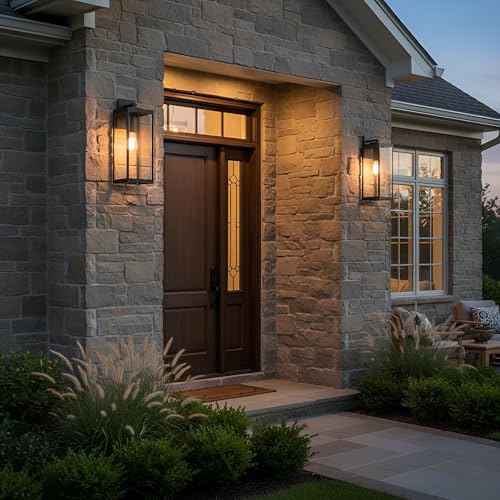 Image of Quoizel Westover 20 inch Outdoor Wall Lantern, Earth Black | 1-Light, Clear Beveled Glass, E26 Base, ETL Wet Rated