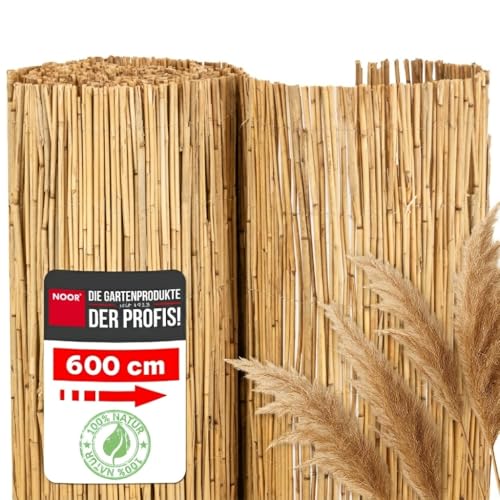 NOOR Schilfrohrmatte Nizza - Sichtschutzmatte Schilfzaun - Natur 0,8x6,0 m