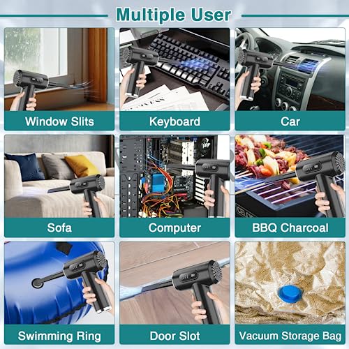 Staubgebläse Druckluftspray, 2 in 1 Elektrische Tastatur Reinigung Luftspray und Staubsauger 50000 U/min, USB wiederaufladbare Druckluft Reiniger für PC Sofa Auto Büro Laptop