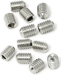 M6 x 4mm Stainless Steel Socket Set Screws Hexagon Socket Flat Head Set Screws Hexagon Socket Drive Headless Screws, Pack of 30