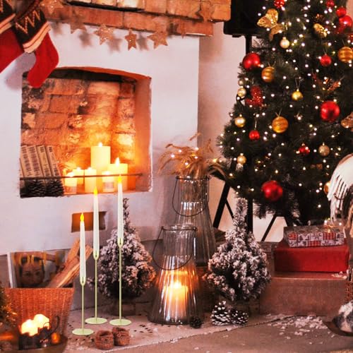 Ohtomber Gold Taper Candle Holder - 6PCS Candlestick Holders, Candlesticks Centerpiece Wedding Table Decor, Fit Pillar 3/4" Thick Tapered & Led Candles by Ohtomber - Image 6