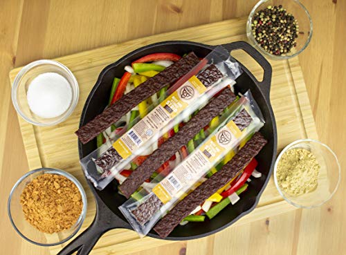 Mission Meats Keto Grass Fed Fajita Beef & Organic Veggie Strips - Gluten Free, No MSG, Sugar free, Non GMO, Nitrate Nitrite Free, Paleo Healthy Natural Meat Strip Beef Jerky (48 Count) - Thumbnail 4