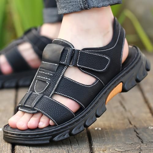 Mens Athletic Sandals Outdoor Hiking Fisherman Sandals Leather Open Toe Sandals With Arch Support Beach Water Sport Sandals4