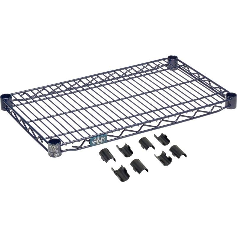Nexel Nexelon Additional Wire Shelf for Wire Shelving Units, 600-800 lb Capacity, 14"W x 24"L, Blue
