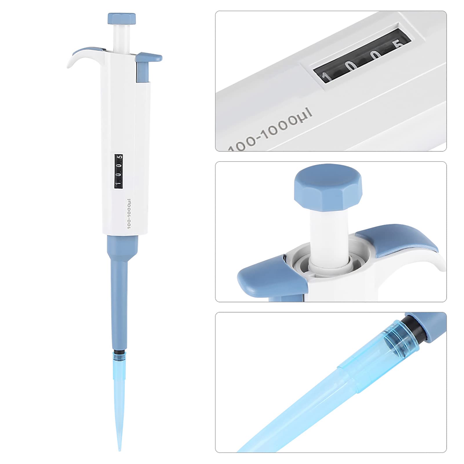Micropipeta + Akozon Pipeta De Un Solo Canal Pipeta De Volumen Variable Pipeta Manual Ajustable Micropipeta Pipeta Herramienta De Laboratorio 0.5~10 Ul