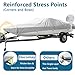 Boat Cover Fit Bayliner VR6/VR6OB, 1200D Heavy Duty Polyester with PU Coating, 22-24ft Trailerable Waterproof Boat Cover & UV Resistant, All-Weather Protection [Motor Cover Included]