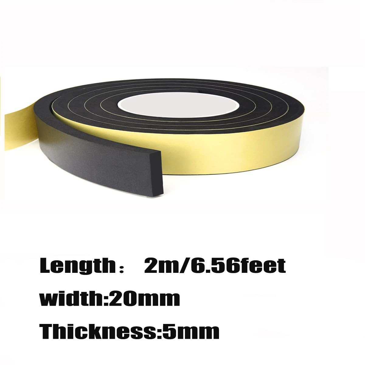 XMRISE Foam Sealing Strip, Insulation Strips with Adhesive for Door & Automotive, Air Conditioner Seal,5mmx20mmx2m