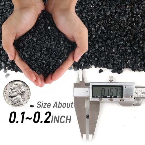 Image of 45lb Black Cactus Pea Gravel Rocks,1 /4 Inch Pebbles for Indoor Plants, Natural Succulent Rock and River Rocks Decorative for Aquariums, Vases, Outdoor Gardening, Top Dressing for Potted Plants