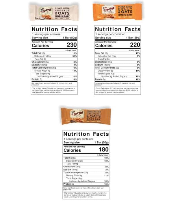 Miniatura 7 de Bob's Red Mill - Barras de avena con mantequilla de maní, variedad de 9 barras, 3 sabores, sin gluten, sin OMG, 1.76 onzas