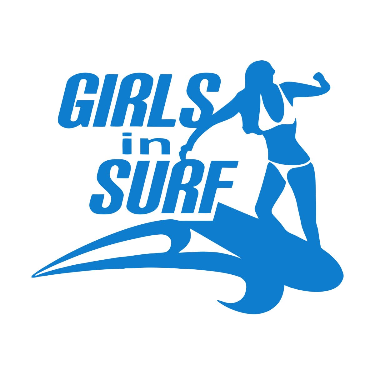 Girl in Surf wall Decal Girls Room Art DIY murals Removeable Vinyl Sticker Home Decor Surfing Sports wall Decor Decals Large - 54x67cm
