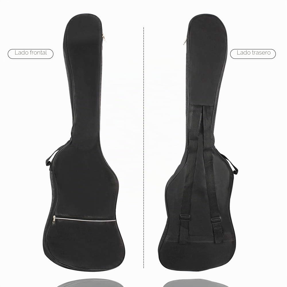 E-Bass - Mochila acolchada para bajo eléctrico y guitarra (20 mm), color negro